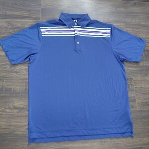 Mens Footjoy Blue Purple Stripe Golf Polo Shirt - Size XL - Very Nice Condition